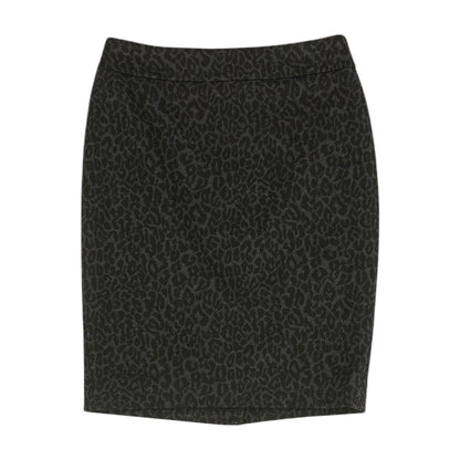 Gray Animal Print Mini Skirt