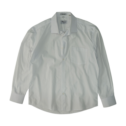 White Solid Long Sleeve Button Down