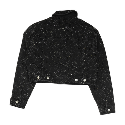Black Solid Denim Jacket