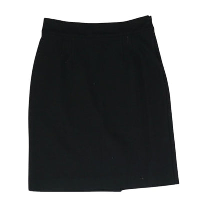 Black Solid Midi Skirt