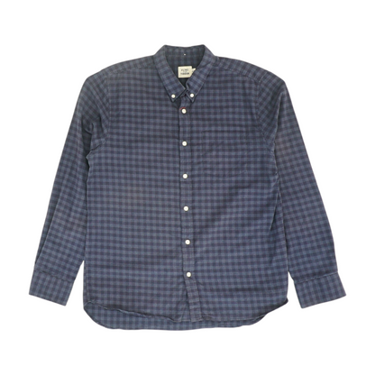 Navy Check Flannel Button Down