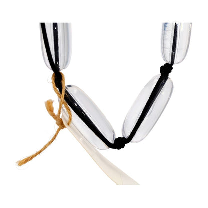 EM Original Clear Resin Beads On Black Cord Necklace