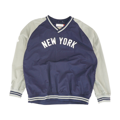 Navy New York Yankees Color Block Sweatshirt Pullover