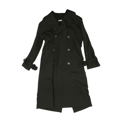 Black Solid Peacoat Coat