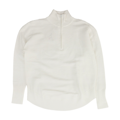 White Striped 1/4 Zip Pullover