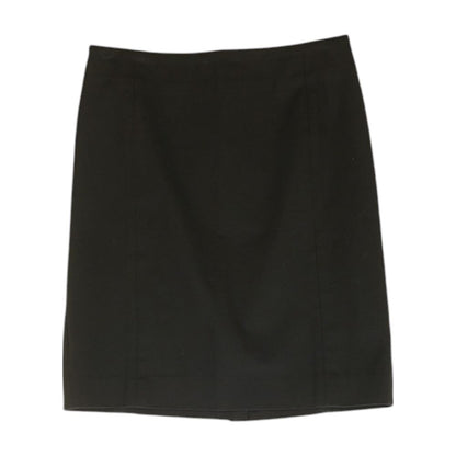 Black Solid Midi Skirt