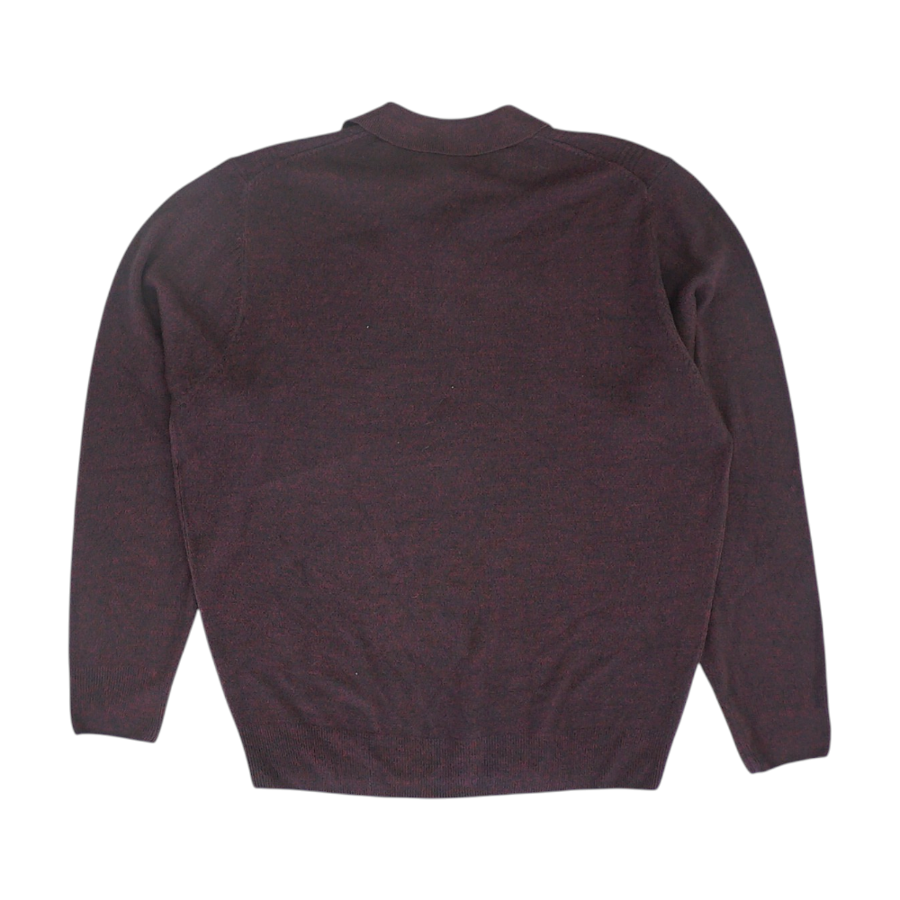 Maroon Solid 1/4 Zip Sweater