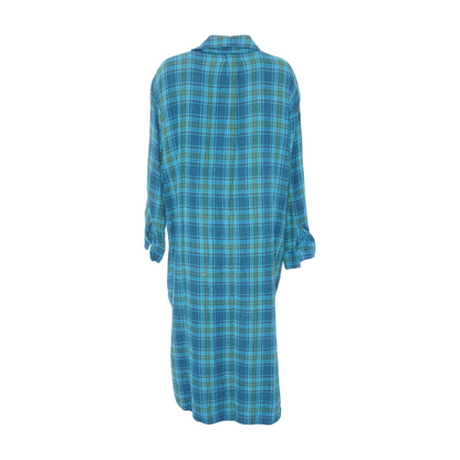 Blue Plaid Midi Dress