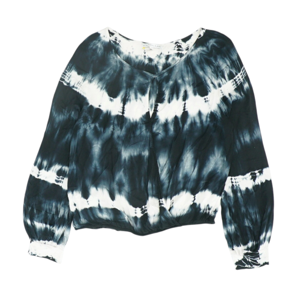 Black Tie-Dye Blouse