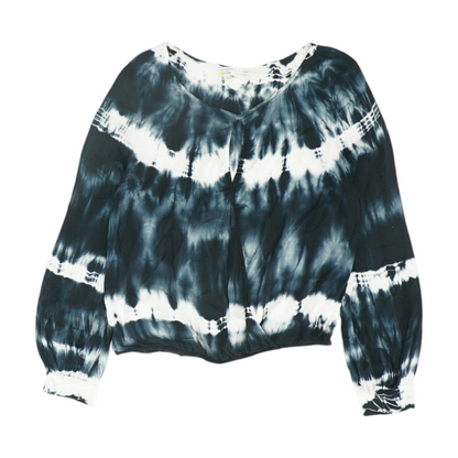 Black Tie-Dye Blouse