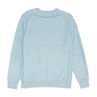Blue Solid Pullover Sweater