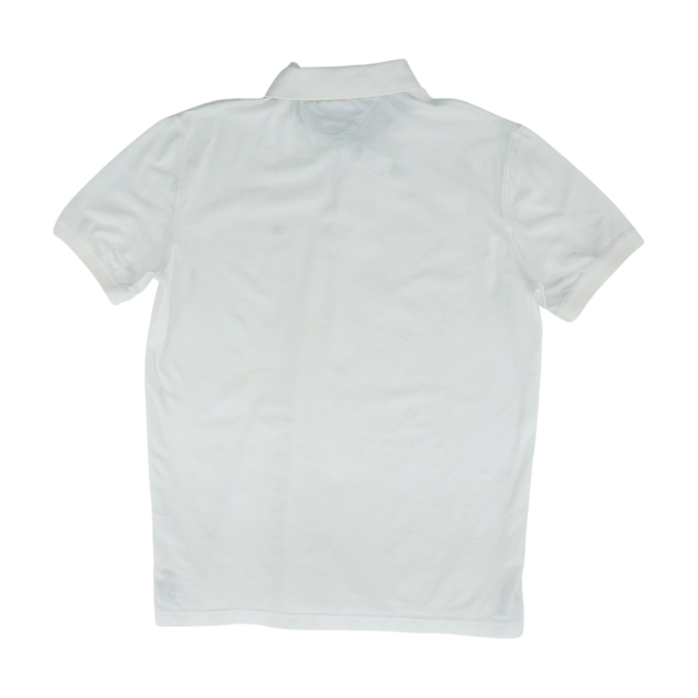 White Solid Short Sleeve Polo
