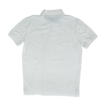 White Solid Short Sleeve Polo