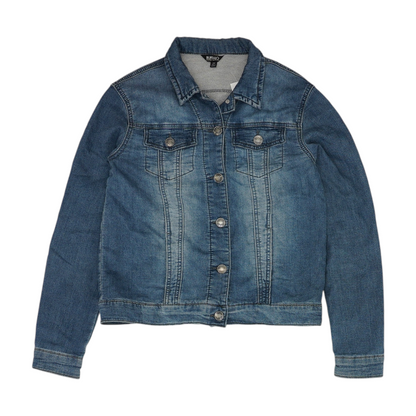 Blue Solid Denim Jacket