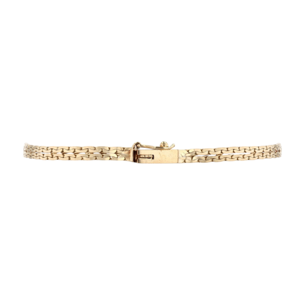 9K Two-Tone Gold Diamond Chain Bracelet