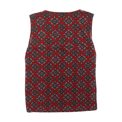 Red Print Blouse