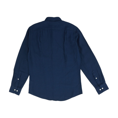 Navy Solid Long Sleeve Button Down