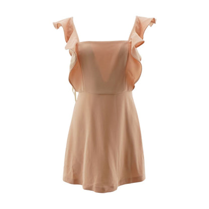 Peach Solid Mini Dress