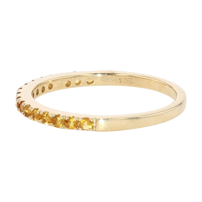 1/4 ctw 10K Yellow Gold Citrine Band Ring