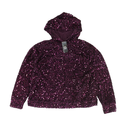 Purple Solid Hoodie Pullover