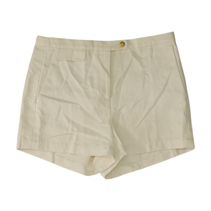 White Solid Chino Shorts