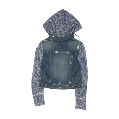 Blue Solid Denim Jacket