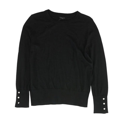 Black Solid Crewneck Sweater