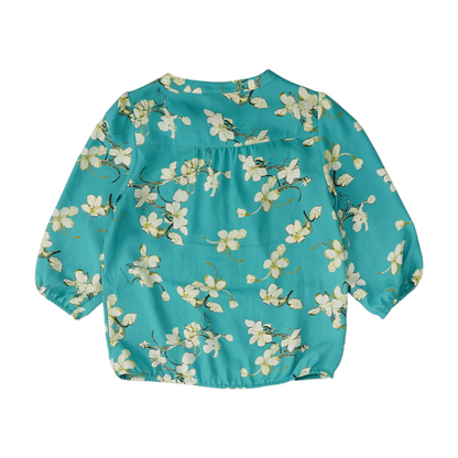 Blue Petite Floral Blouse