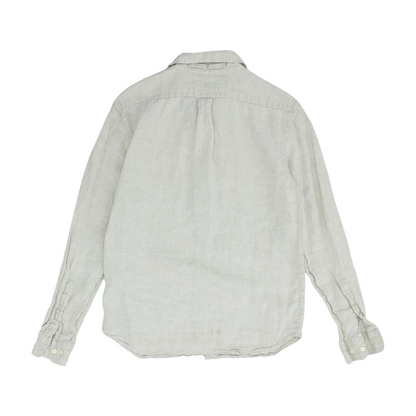 Gray Solid Long Sleeve Button Down