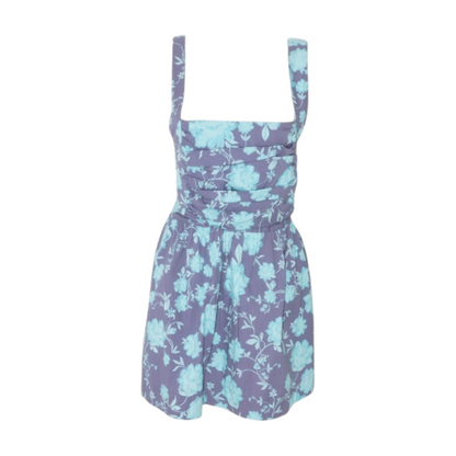 Blue Floral Midi Dress