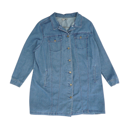 Blue Plus Solid Denim Coat