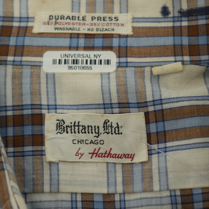 Vintage White Check Long Sleeve Button Down