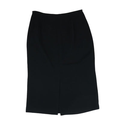 Black Solid Midi Skirt