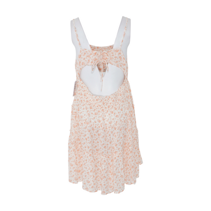 Beige Floral Mini Dress