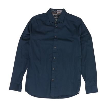 Navy Solid Long Sleeve Button Down
