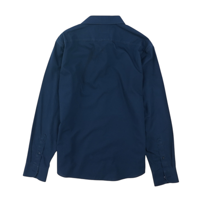 Navy Solid Long Sleeve Button Down