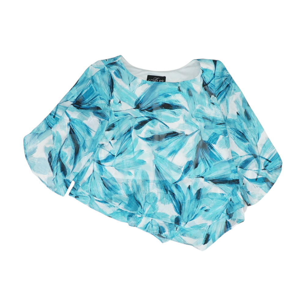 Alex Evenings Blue Floral Blouse – Image 1