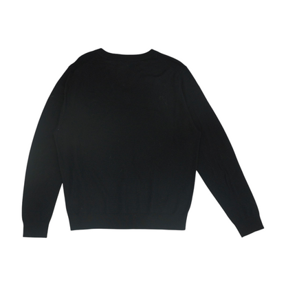 Black Solid Pullover Sweater