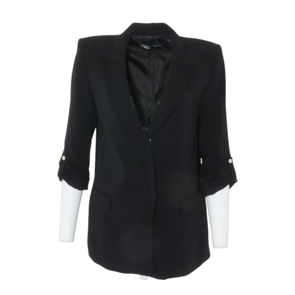 Black Solid Blazer