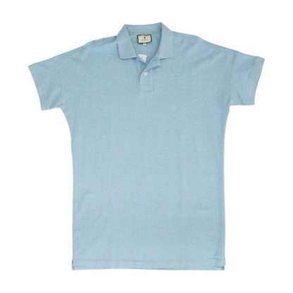 Blue Solid Short Sleeve Polo