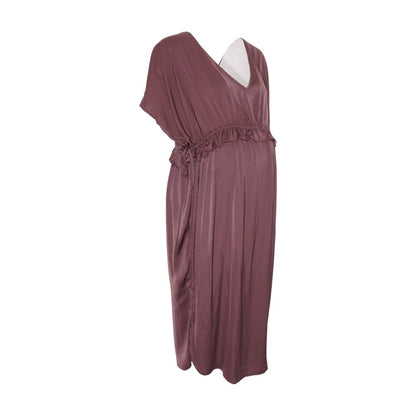 Purple Maternity Midi Dress