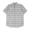 Gray Tall Plaid Short Sleeve Button Down