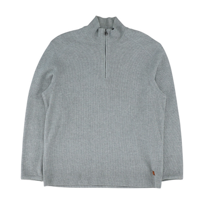 Gray Solid 1/4 Zip Pullover
