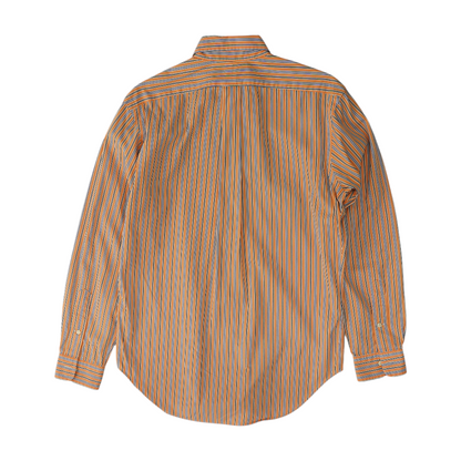 Orange Striped Long Sleeve Button Down