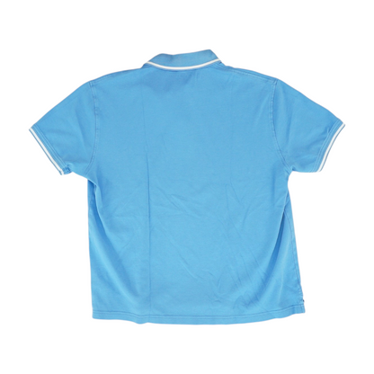 Blue Solid Short Sleeve Polo