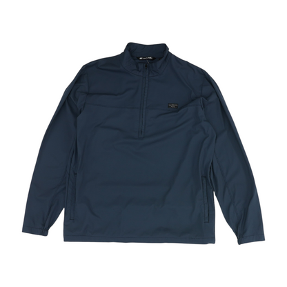 Blue Solid 1/4 Zip Pullover