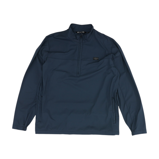 Blue Solid 1/4 Zip Pullover