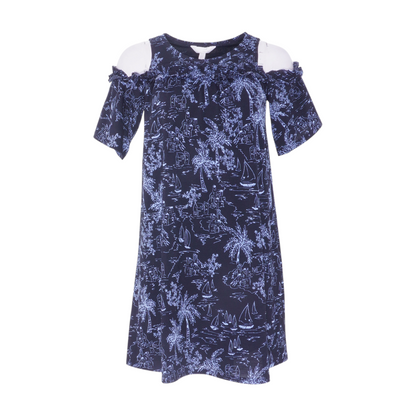 Navy Graphic Mini Dress
