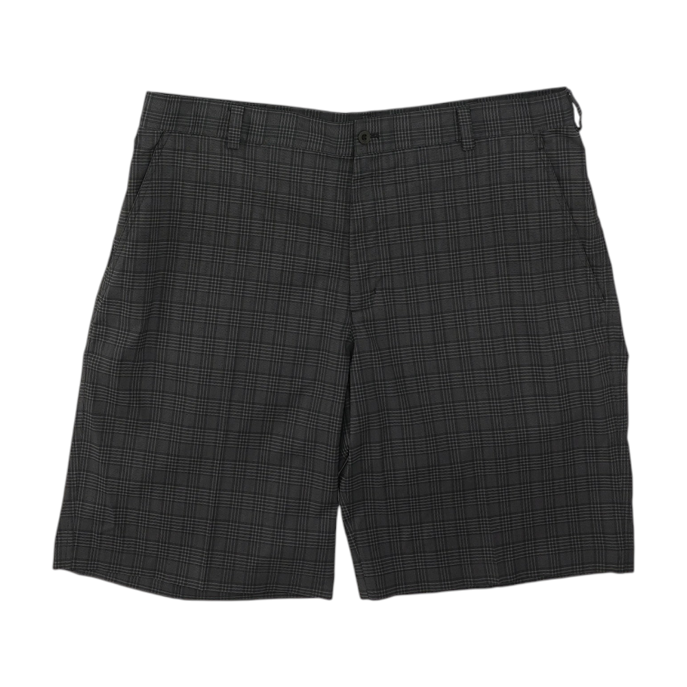 Black Plaid Active Shorts