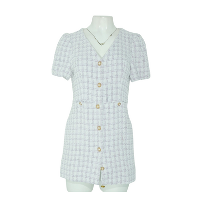 White Check Mini Dress